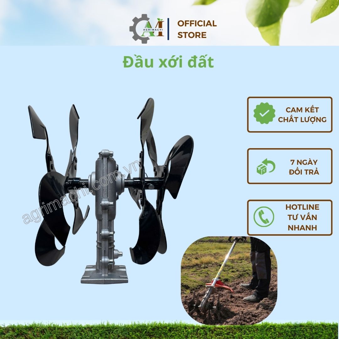 Đầu xới đất gắn máy cắt cỏ